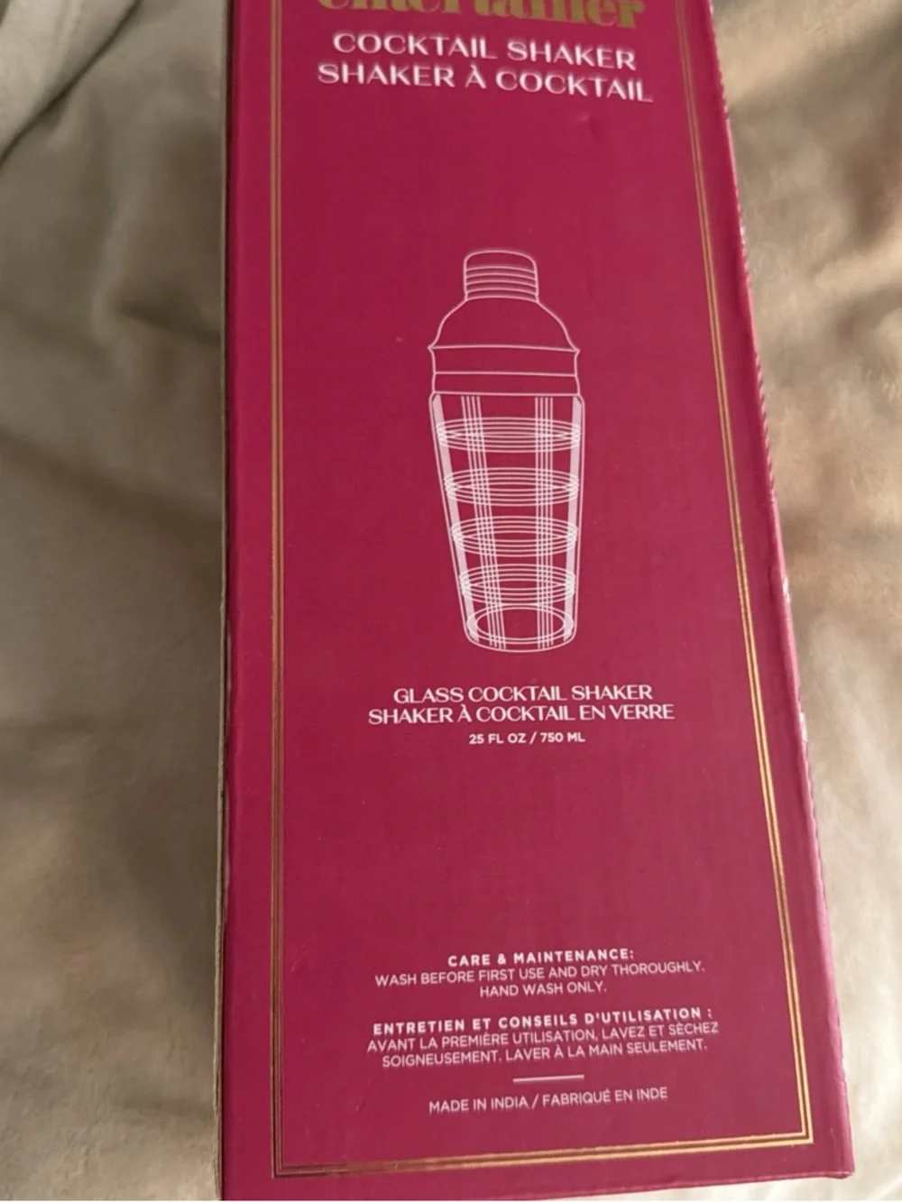 Entertainer Gold Cocktail Shaker - Gold and Clear
